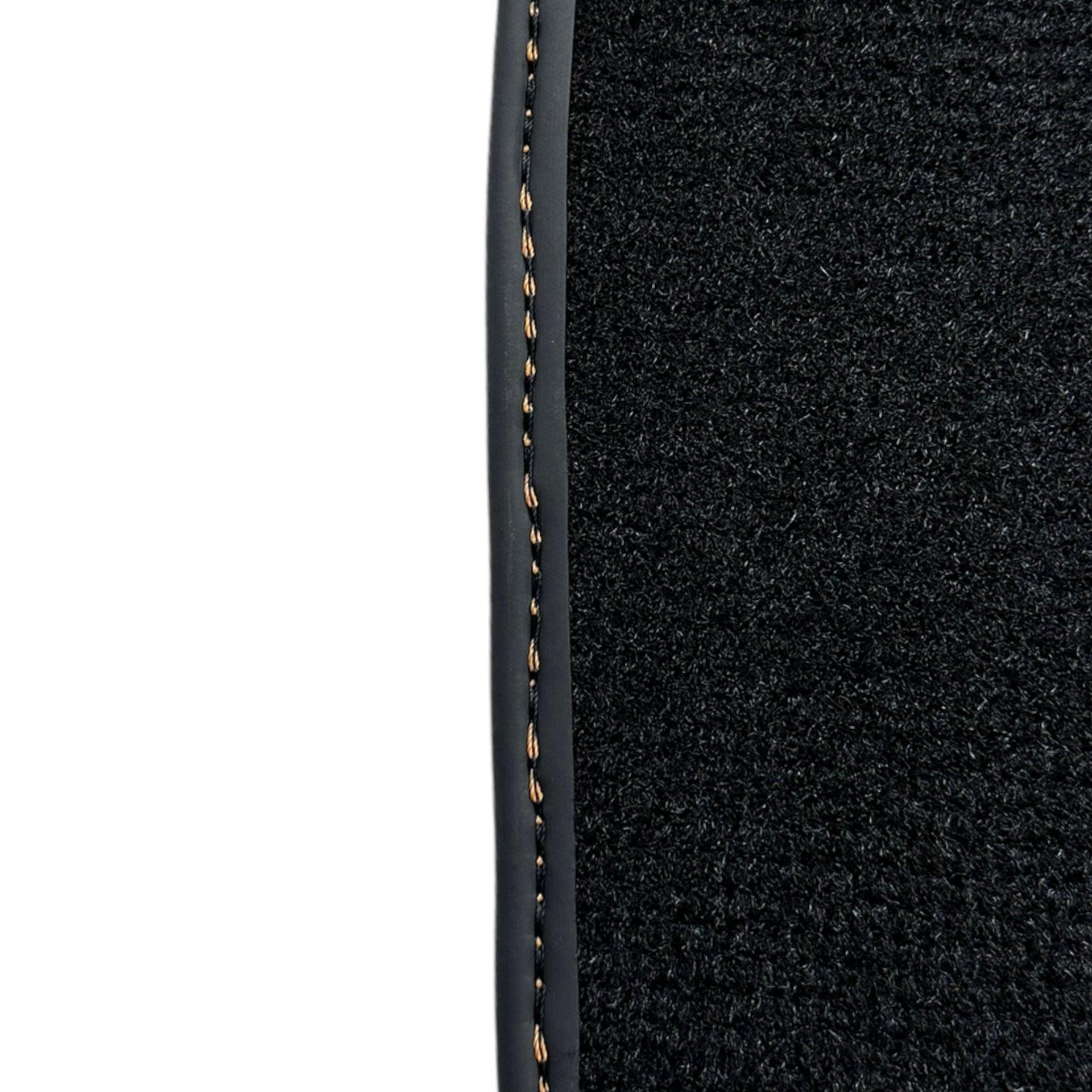 Black Floor Mats For Bentley Continental GT (2018–2023) with Orange Alcantara Leather - AutoWin