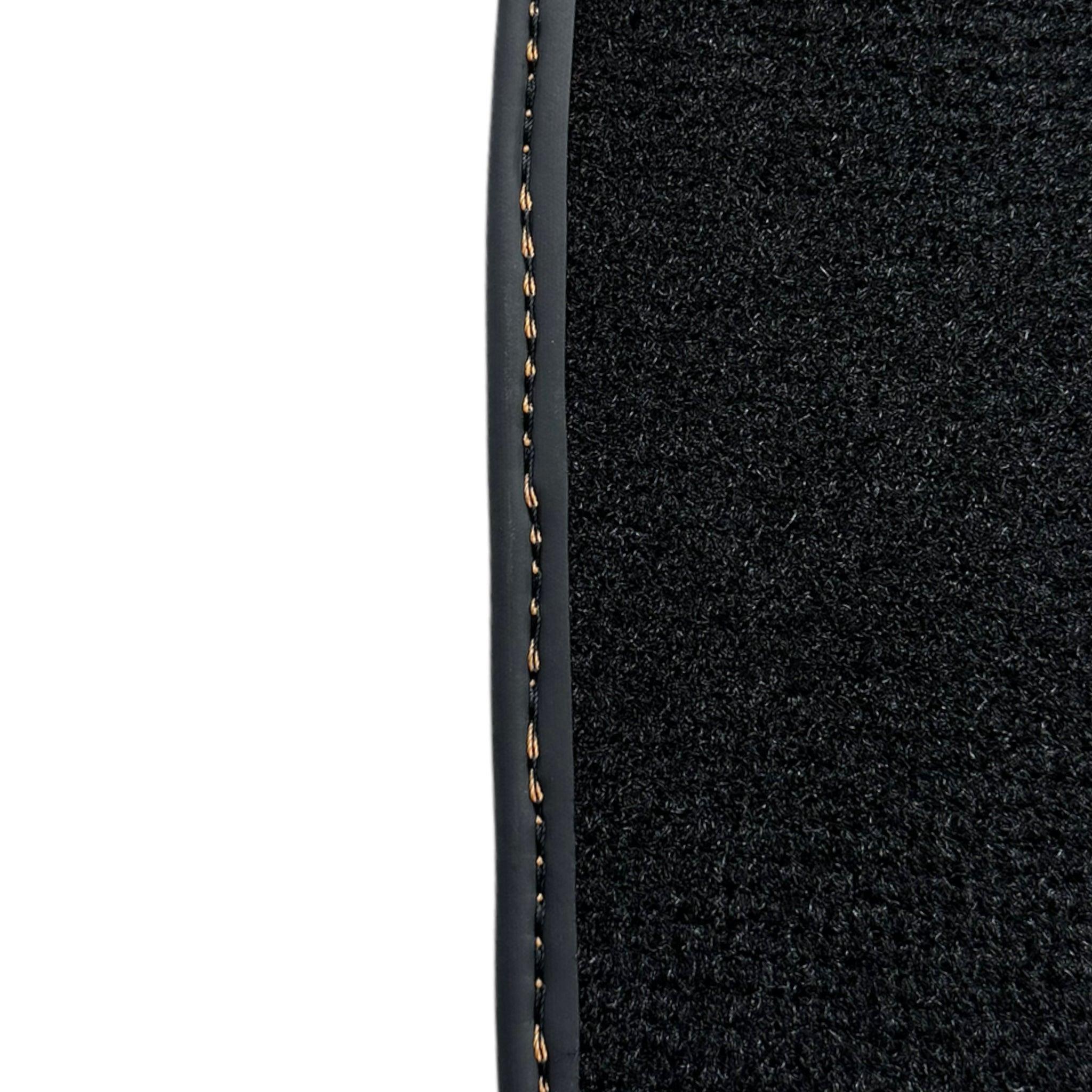 Black Floor Mats For Bentley Continental GT (2018–2023) with Orange Alcantara Leather - AutoWin