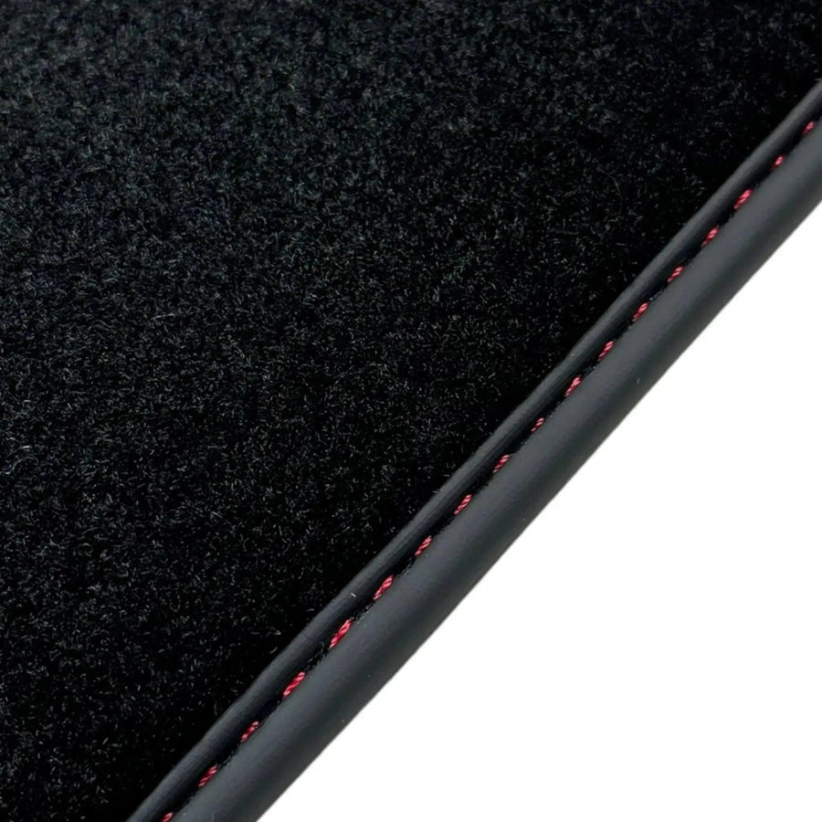 Black Floor Mats for Bentley Continental GTC (2006–2011) with Red Leather | ER56 Design - AutoWin