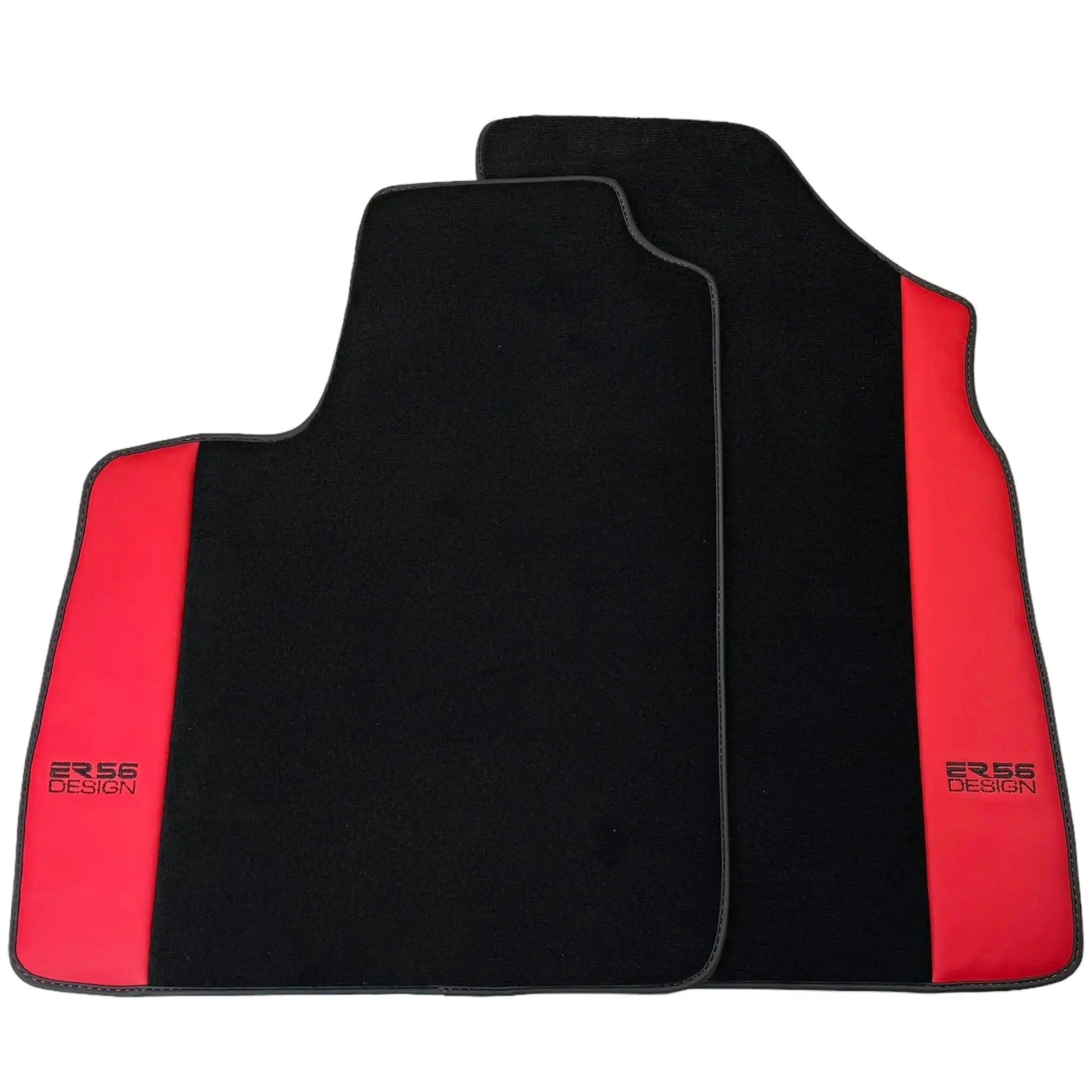 Black Floor Mats for Bentley Continental GTC (2006–2011) with Red Leather | ER56 Design - AutoWin