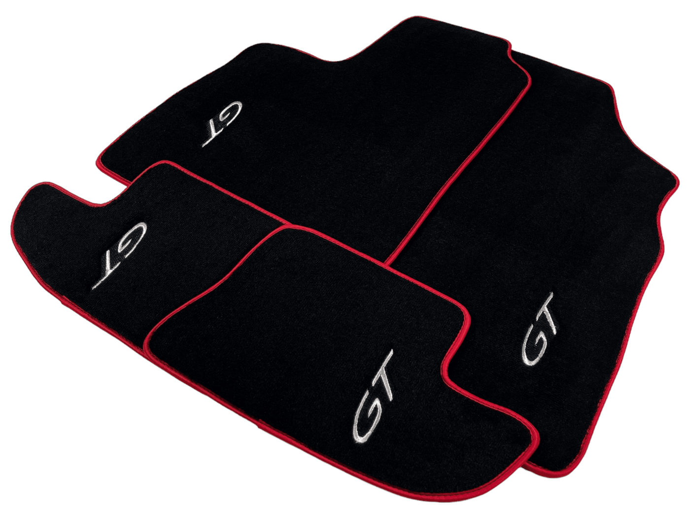 Black Floor Mats For Bentley Continental GTC (2006–2011) With Red Trim - AutoWin