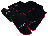 Black Floor Mats For Bentley Continental GTC (2006–2011) With Red Trim - AutoWin