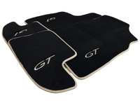 Black Floor Mats For Bentley Continental GTC (2011-2018) With Beige Trim - AutoWin