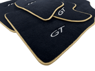 Black Floor Mats For Bentley Continental GTC (2011-2018) With Gold Color Trim - AutoWin