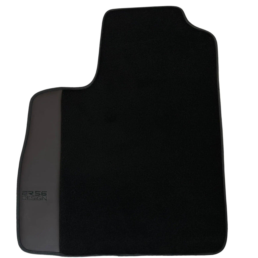 Black Floor Mats for Bentley Continental GTC (2011–2018) with Dark Brown Leather | ER56 Design - AutoWin