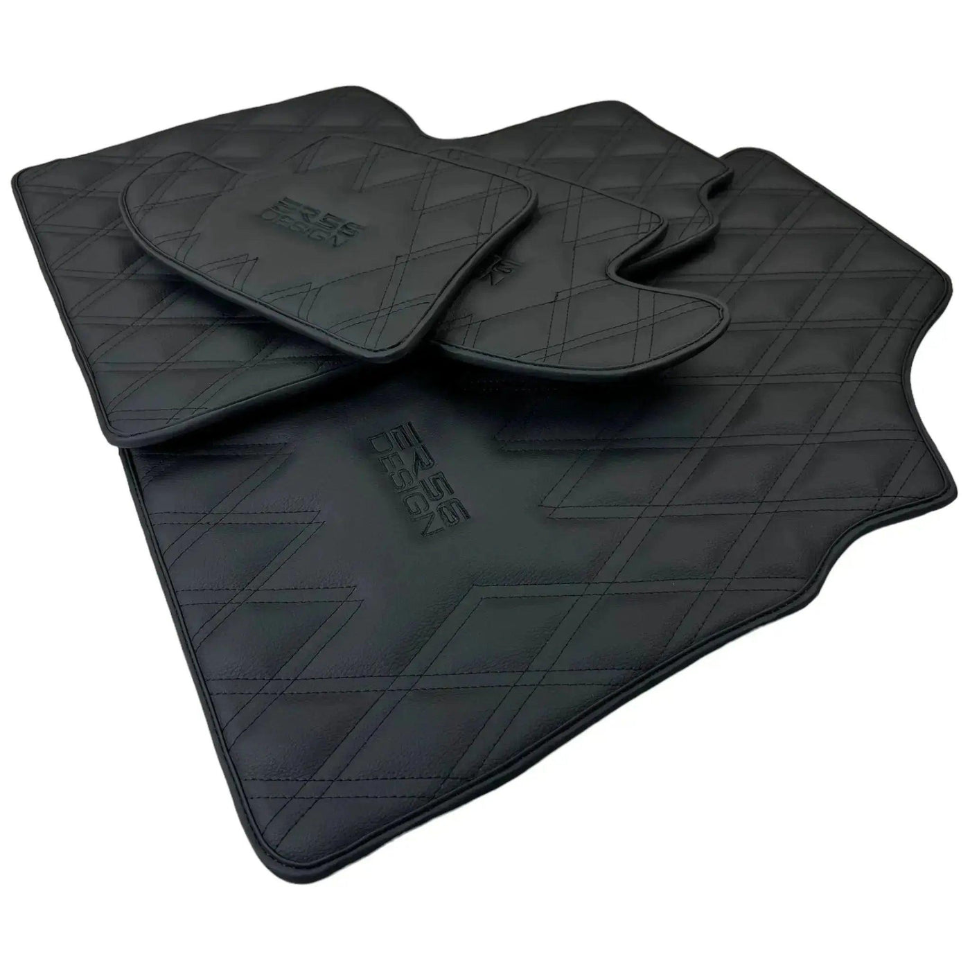 Black Floor Mats for Bentley Continental GTC (2011–2018) with Leather | ER56 Design - AutoWin
