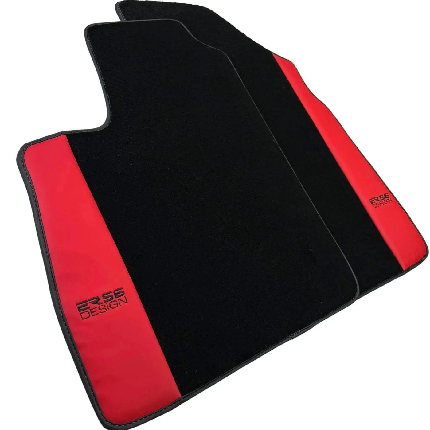 Black Floor Mats for Bentley Continental GTC (2011–2018) with Red Leather | ER56 Design - AutoWin