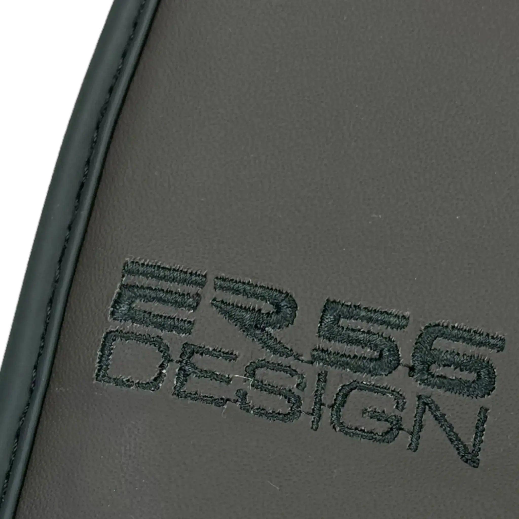 Black Floor Mats for Bentley Continental GTC (2018–2023) with Dark Brown Leather | ER56 Design - AutoWin
