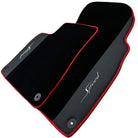 Black Floor Mats for Bentley Flying Spur (2005-2013) with Leather | Red Trim - AutoWin