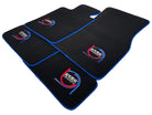 Black Floor Mats For BMW 4 Series G22 Coupe ER56 Design Limited Edition Blue Trim - AutoWin