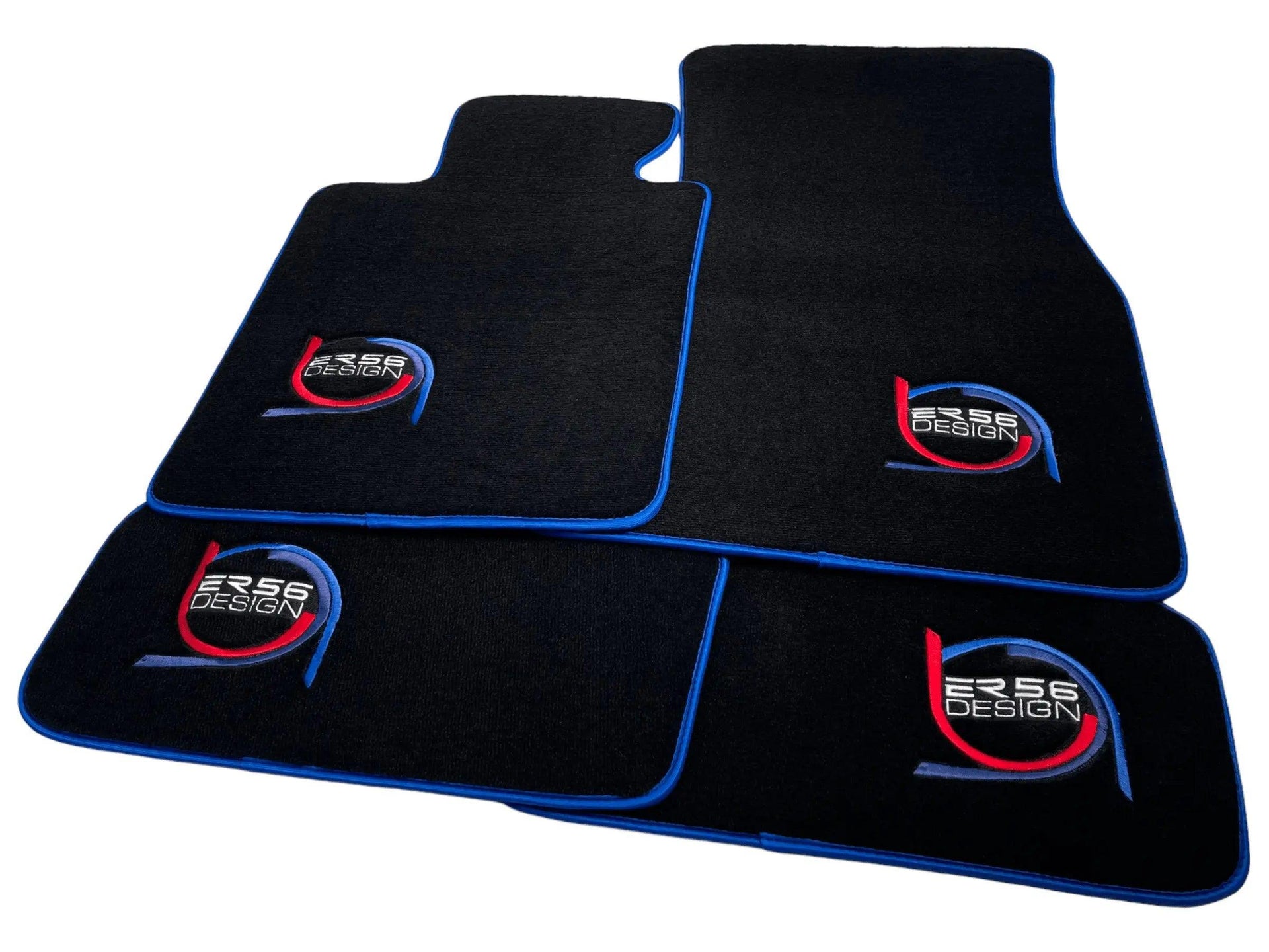 Black Floor Mats For BMW 4 Series G23 Convertible ER56 Design Limited Edition Blue Trim - AutoWin