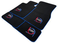 Black Floor Mats For BMW 5 Series E28 Sedan ER56 Design Limited Edition Blue Trim - AutoWin