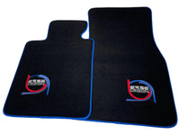 Black Floor Mats For BMW 5 Series E28 Sedan ER56 Design Limited Edition Blue Trim - AutoWin