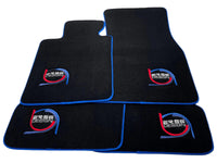 Black Floor Mats For BMW 5 Series E34 Sedan ER56 Design Limited Edition Blue Trim - AutoWin