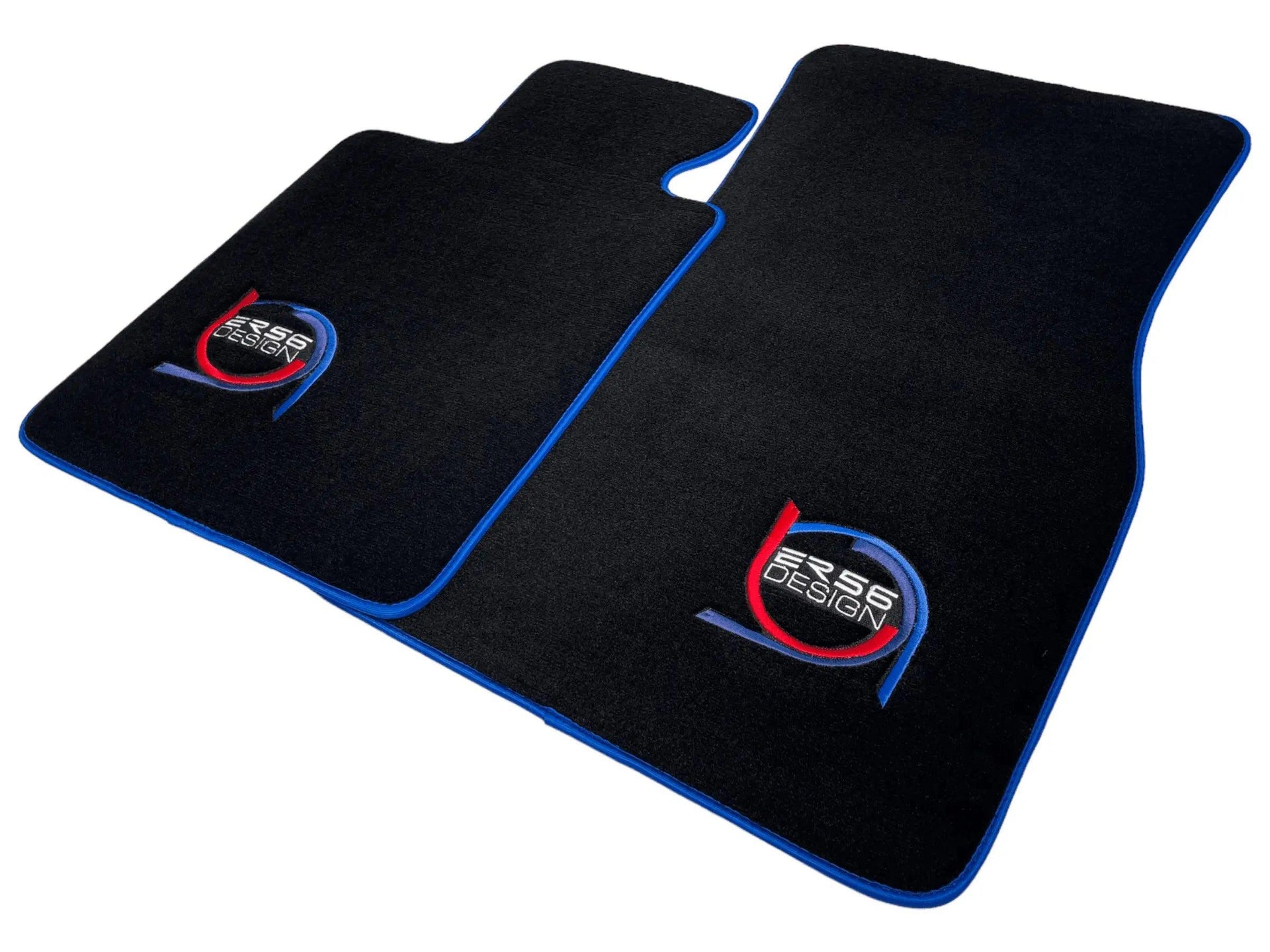 Black Floor Mats For BMW 5 Series E34 Sedan ER56 Design Limited Edition Blue Trim - AutoWin