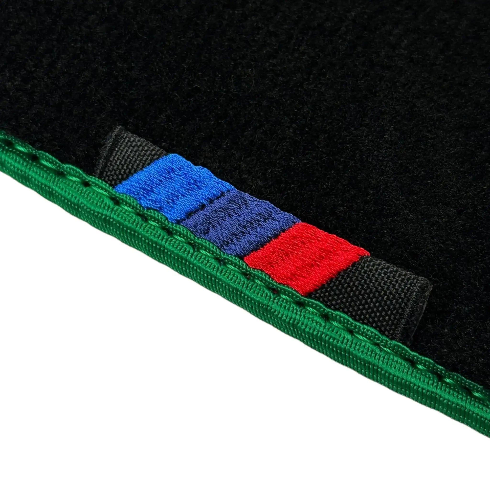 Black Floor Mats For BMW 5 Series E60 | Green Trim - AutoWin