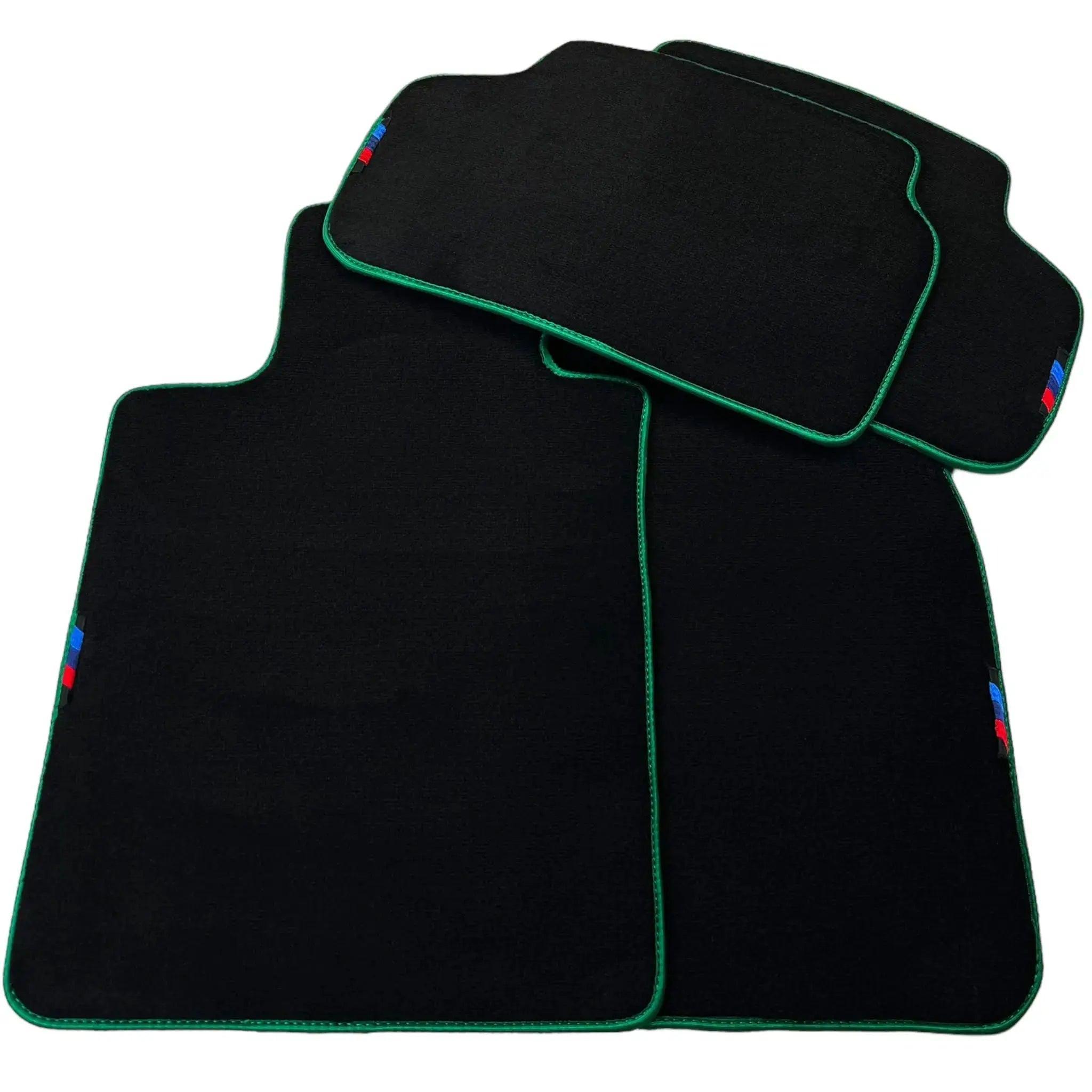 Black Floor Mats For BMW 5 Series E60 | Green Trim - AutoWin