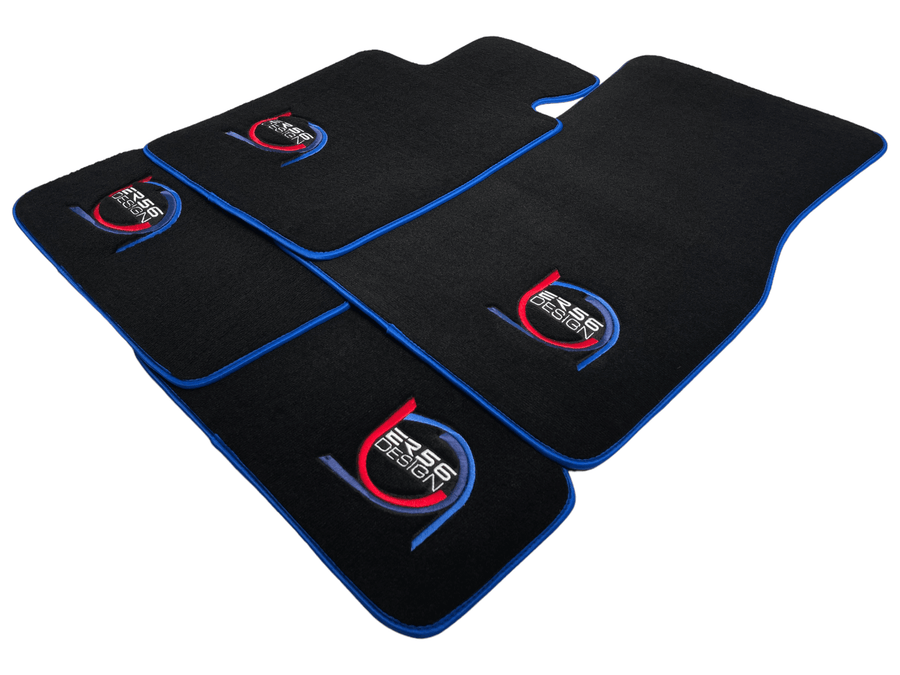 Black Floor Mats For BMW 1 Series F70 ER56 Design Limited Edition Blue Trim - AutoWin