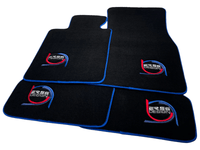 Black Floor Mats For BMW M5 G90 (2023-2026) Sedan ER56 Design Limited Edition Blue Trim - AutoWin