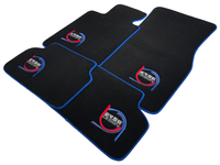 Black Floor Mats For BMW U06 (2022-2026) ER56 Design Limited Edition Blue Trim - AutoWin