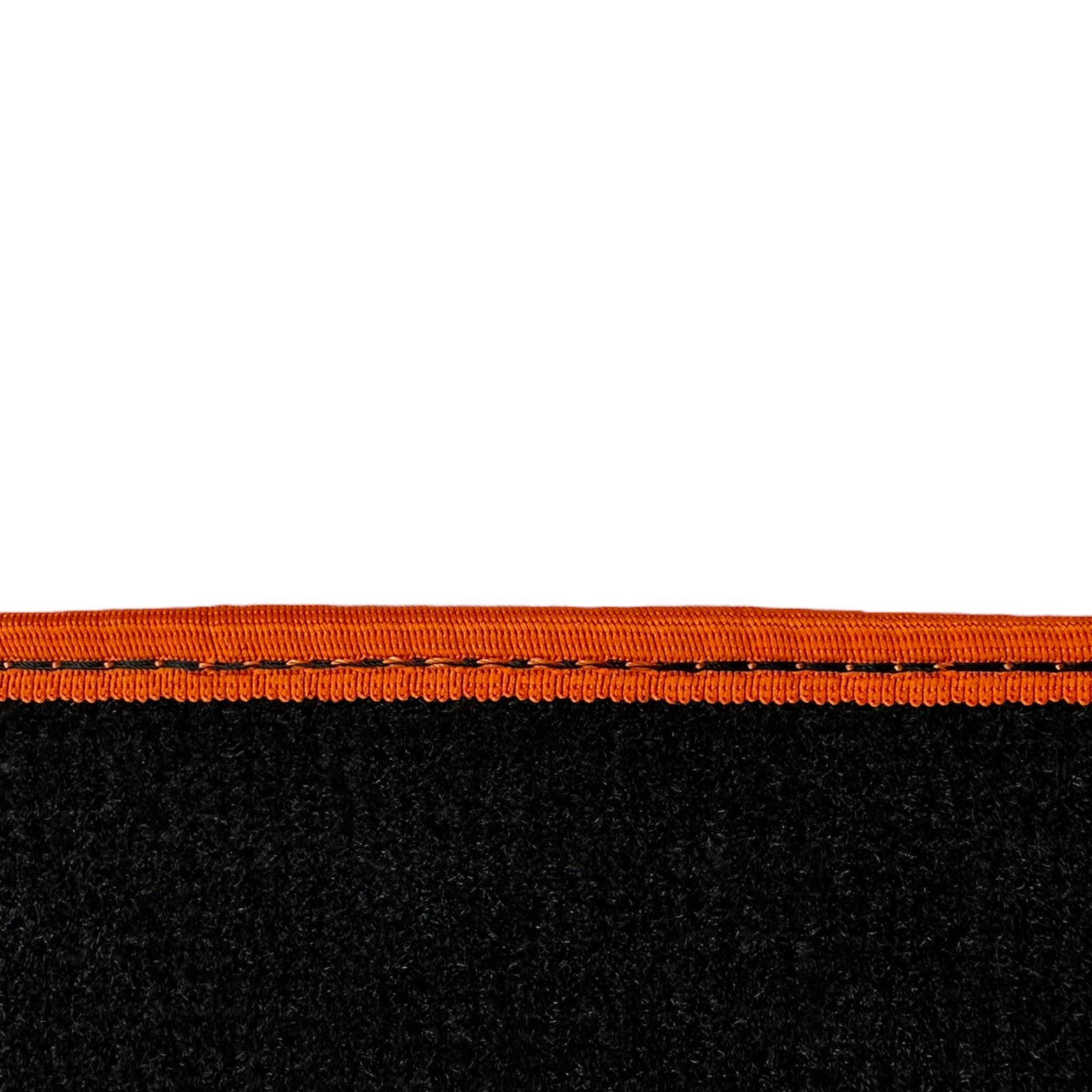 Black Floor Mats For BMW 5 Series G30 | Orange Trim - AutoWin