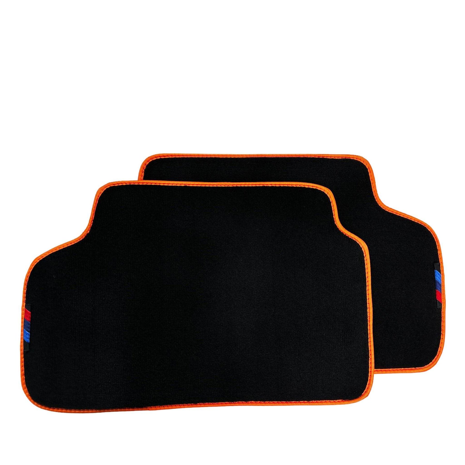 Black Floor Mats For BMW Gran Tourer F46 (2015-2022) 5 Seats | Orange Trim - AutoWin