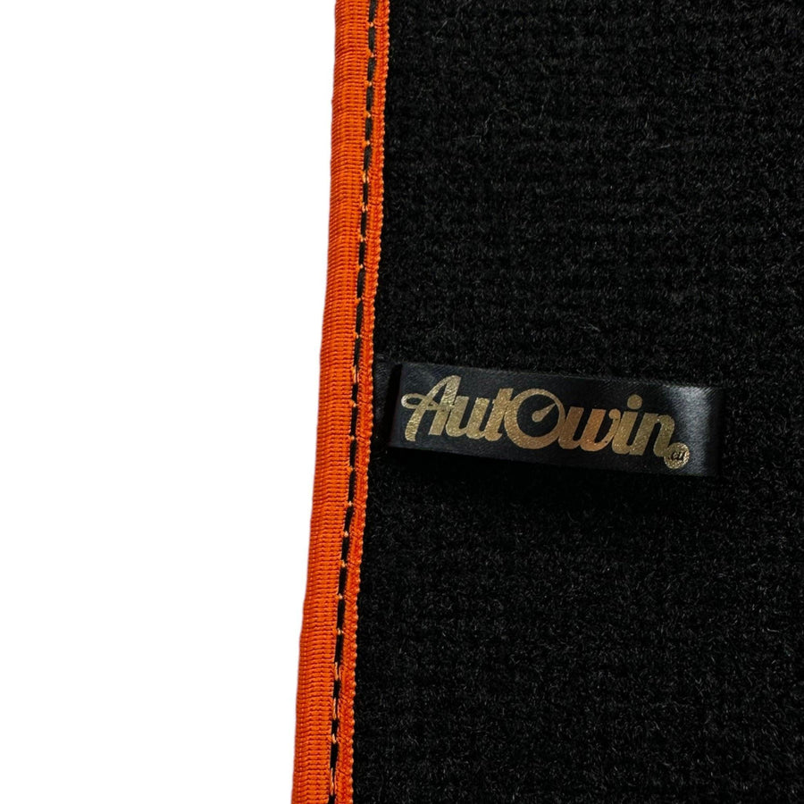 Black Floor Mats For BMW Gran Tourer F46 (2015-2022) 7 Seats | Orange Trim - AutoWin