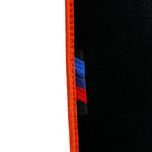 Black Floor Mats For BMW 5 Series G30 | Orange Trim - AutoWin