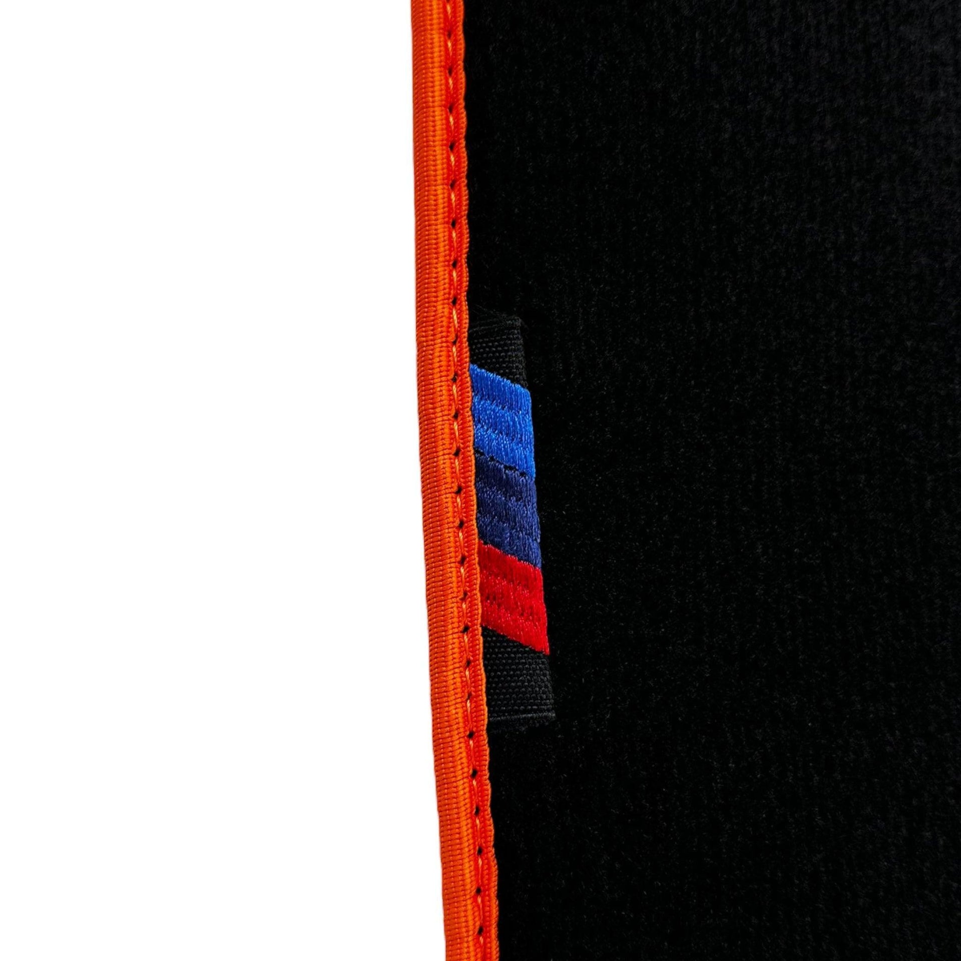 Black Floor Mats For BMW 5 Series G30 | Orange Trim - AutoWin