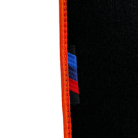 Black Floor Mats For BMW M5 G90 (2023-2026) Sedan | Orange Trim - AutoWin