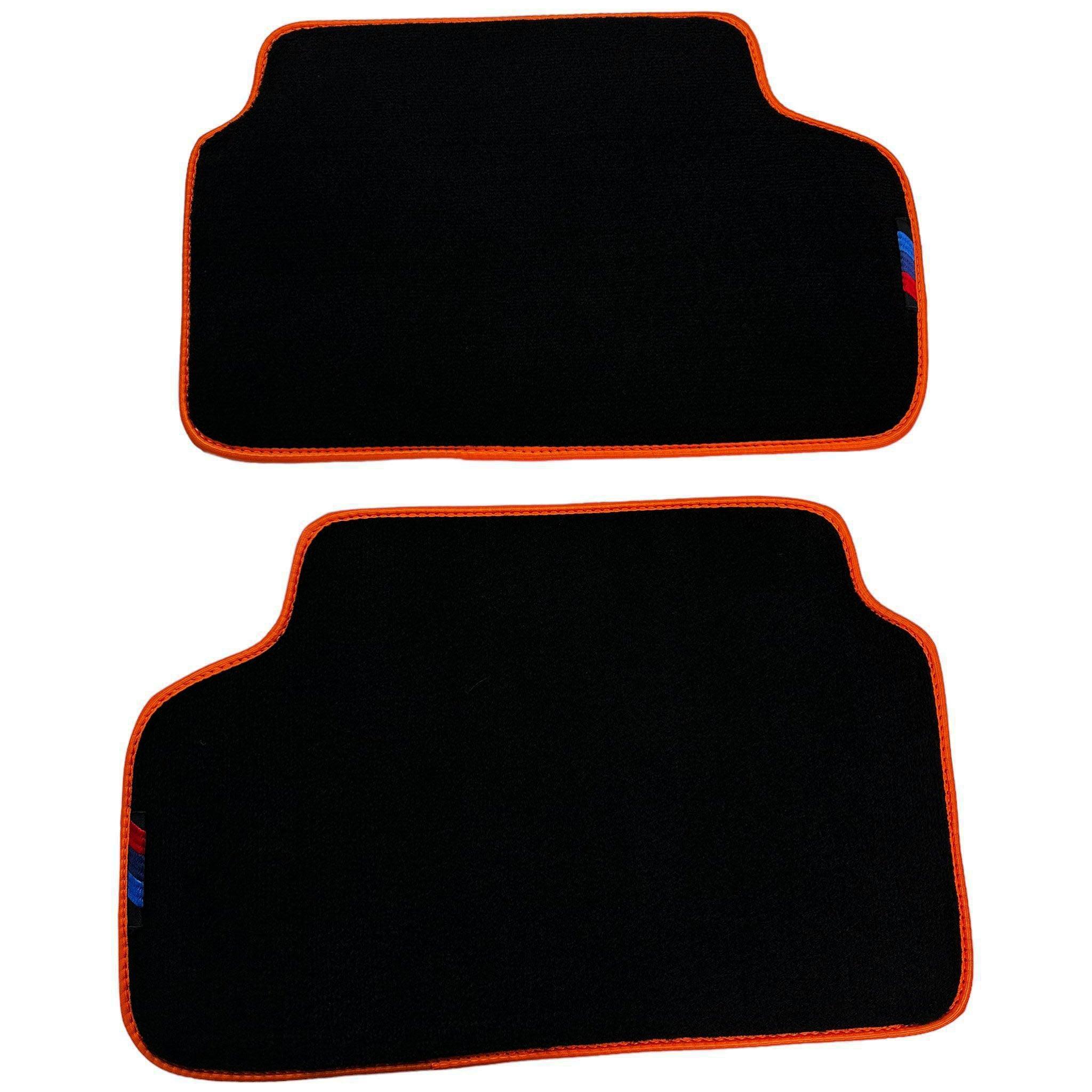 Black Floor Mats For BMW 5 Series G30 | Orange Trim - AutoWin