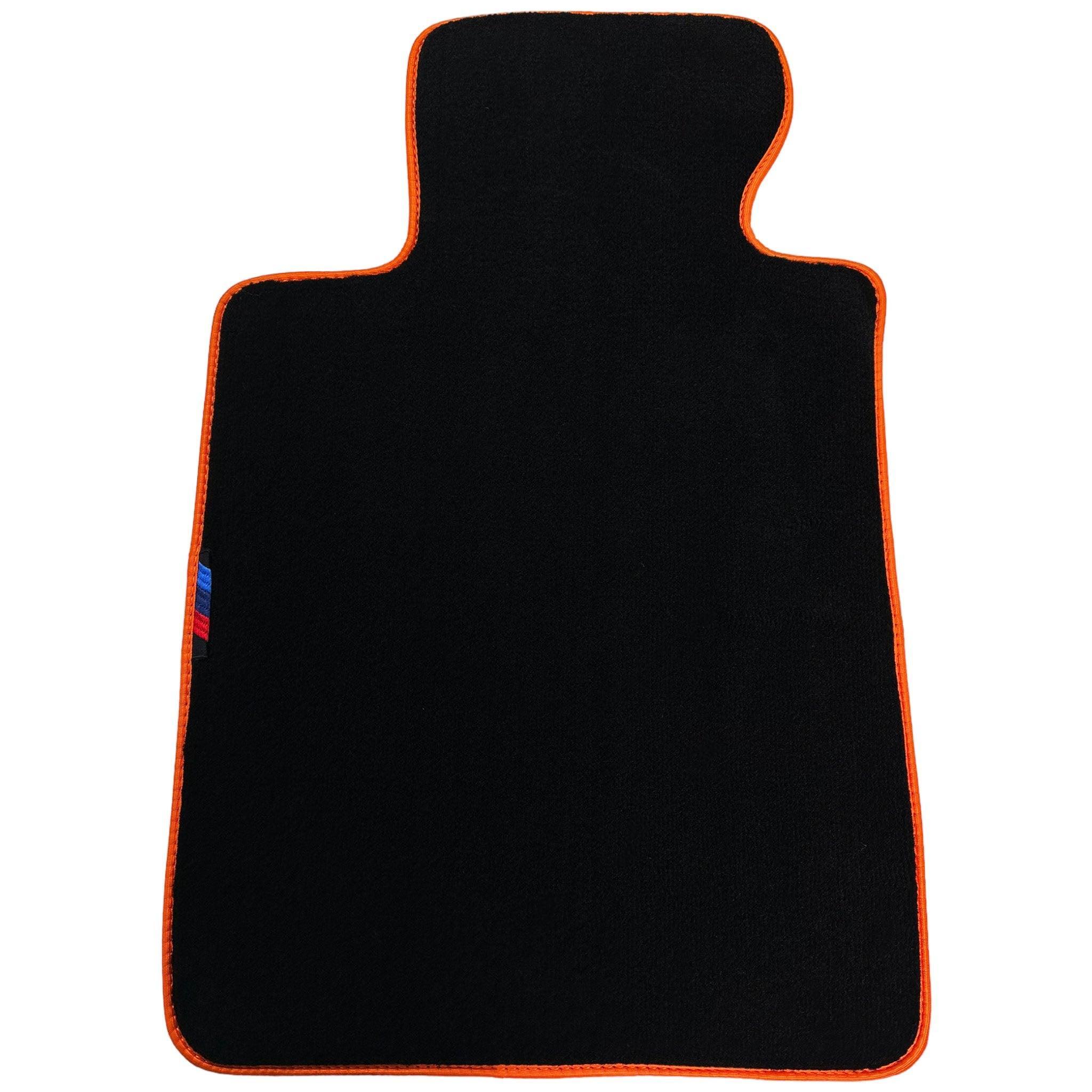 Black Floor Mats For BMW 5 Series G30 | Orange Trim - AutoWin
