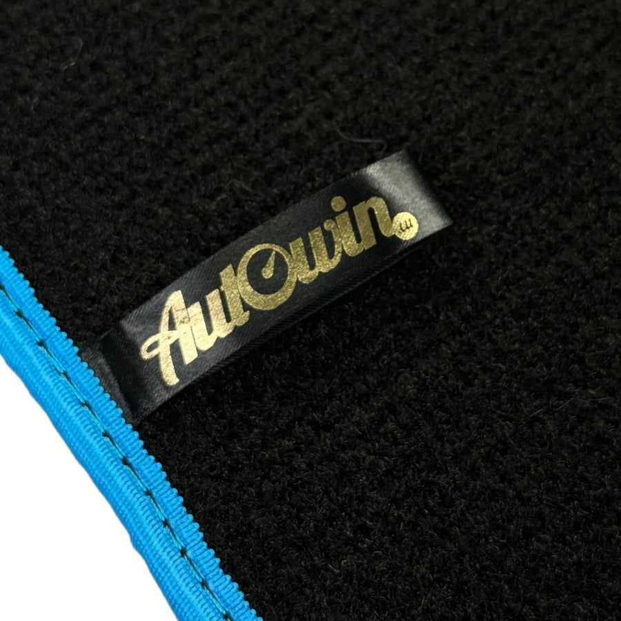 Black Floor Mats For BMW M3 G81 Touring (2022-2026) | Sky Blue Trim - AutoWin