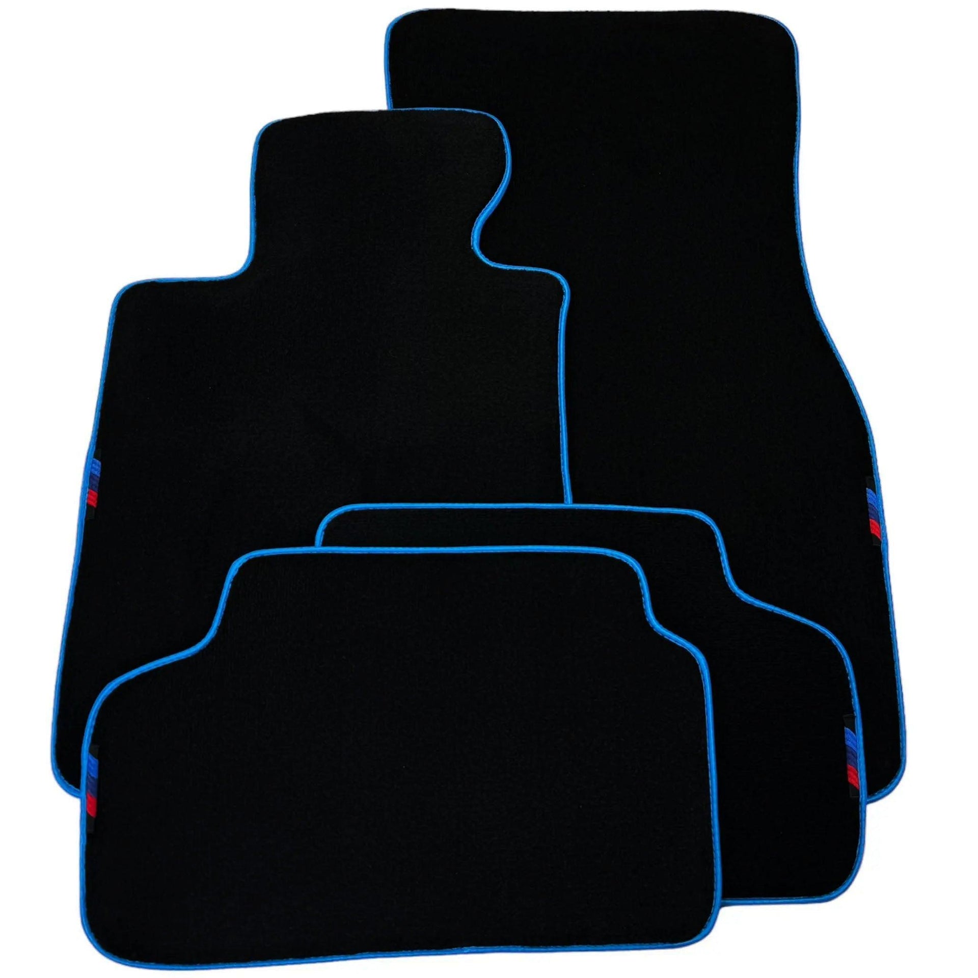 Black Floor Mats For BMW U06 (2022-2026) | Sky Blue Trim - AutoWin