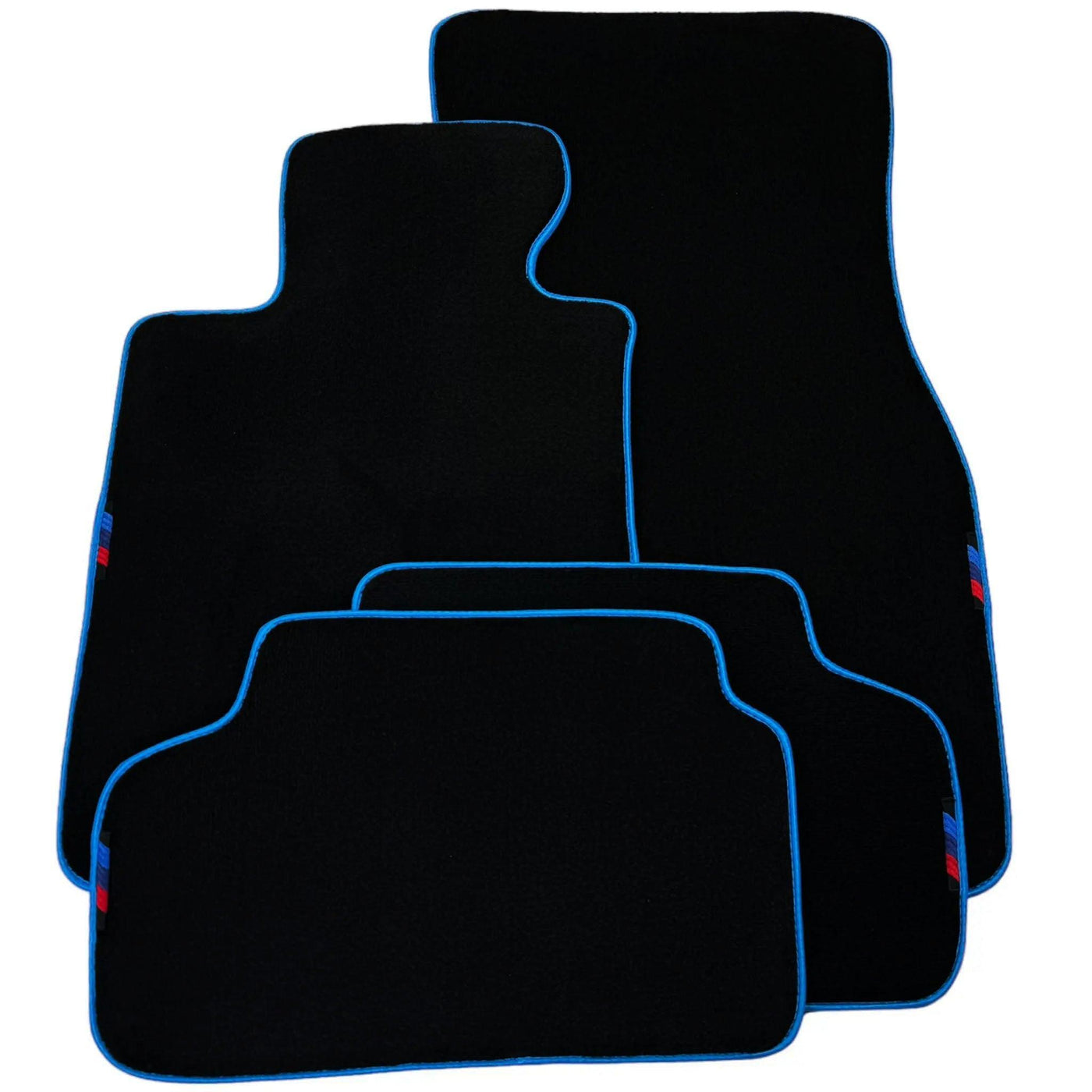 Black Floor Mats For BMW F74 Gran Coupe (2025-2026) | Sky Blue Trim - AutoWin