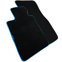 Black Floor Mats For BMW U06 (2022-2026) | Sky Blue Trim - AutoWin