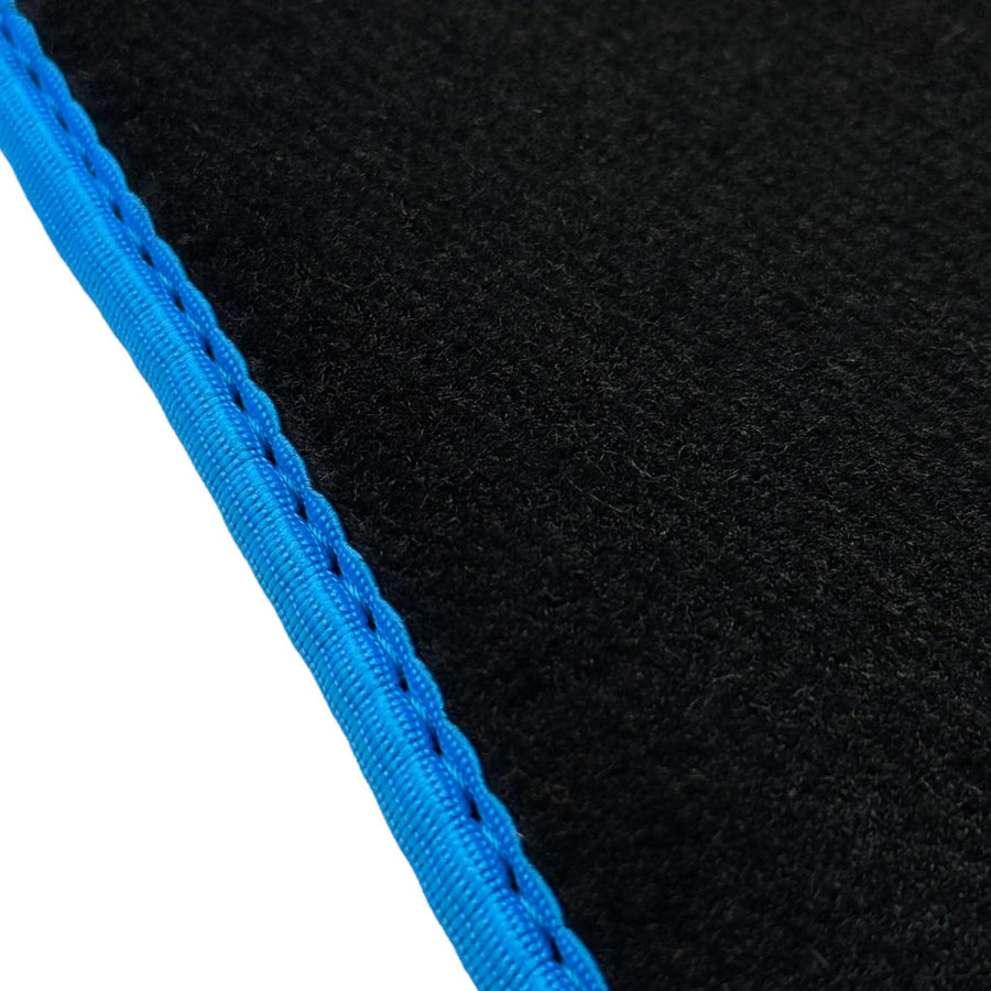 Black Floor Mats For BMW 5 Series G30 | Sky Blue Trim - AutoWin