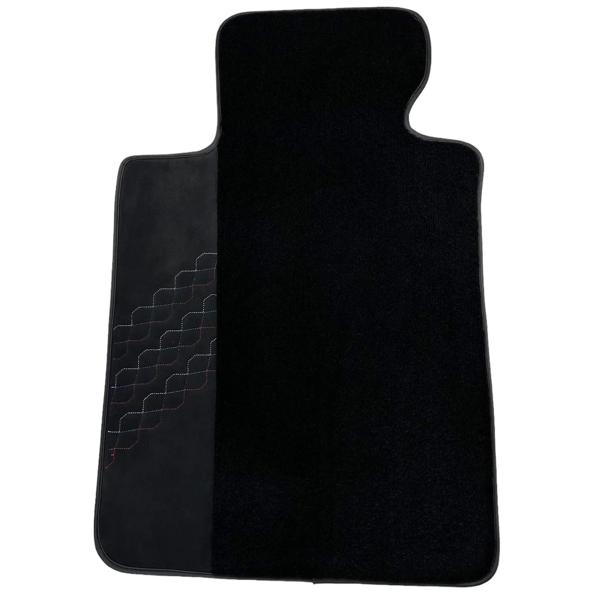 Black Floor Mats for BMW 5 Series G30 Sedan (2016-2023) with Alcantara Leather - AutoWin
