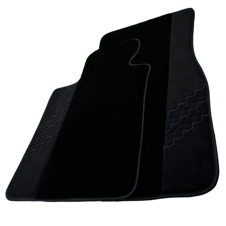 Black Floor Mats for BMW 1 Series 1 Series with Alcantara Leather - AutoWin