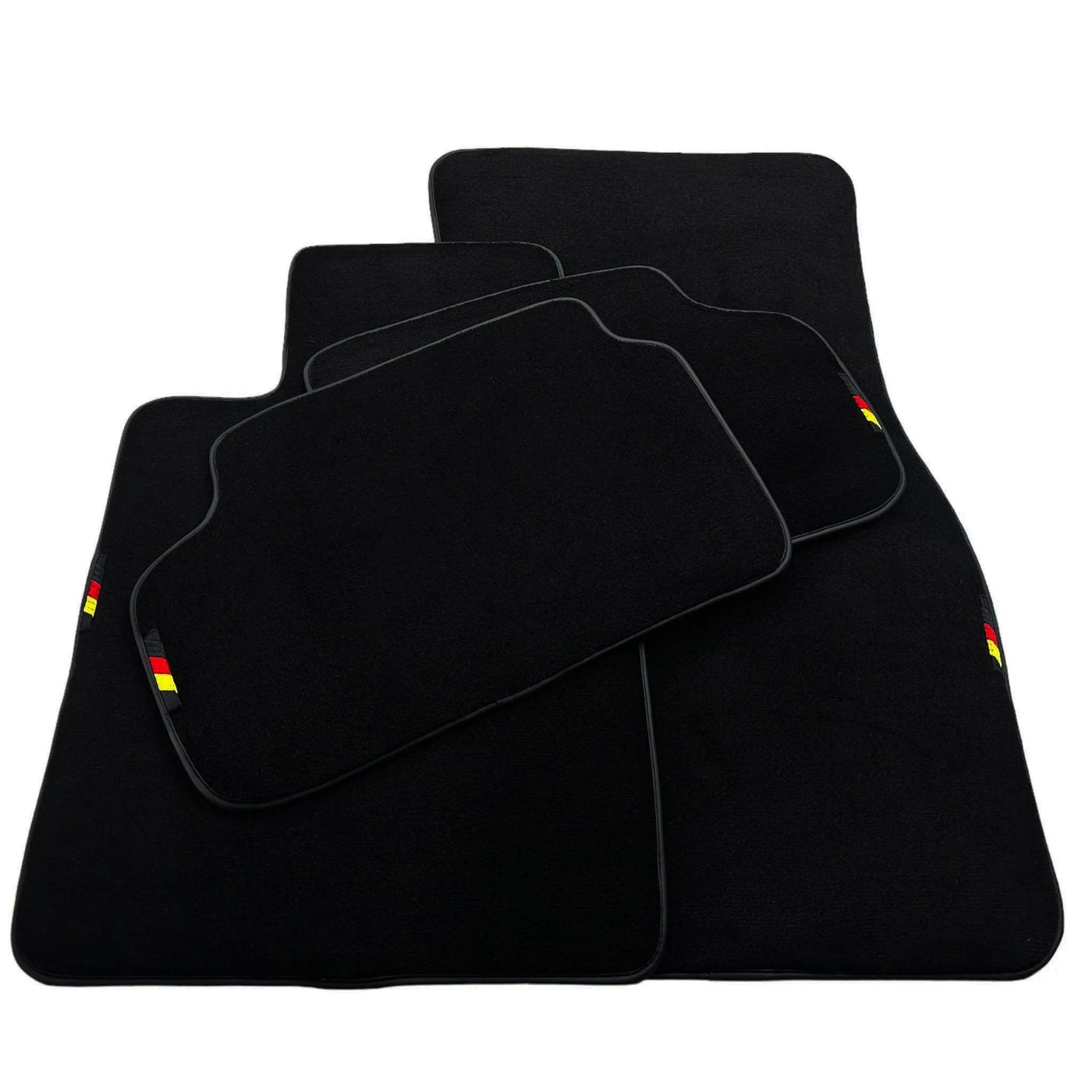 Black Floor Mats For BMW Gran Tourer F46 (2015-2022) 7 Seats with German Flag - AutoWin