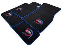 Black Floor Mats For BMW 5 Series G31 Wagon ER56 Design Limited Edition Blue Trim - AutoWin