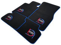 Black Floor Mats For BMW 5 Series G31 Wagon ER56 Design Limited Edition Blue Trim - AutoWin