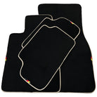 Black Floor Mats for BMW G30 with German Flag | Beige Trim - AutoWin