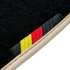 Black Floor Mats for BMW G30 with German Flag | Beige Trim - AutoWin