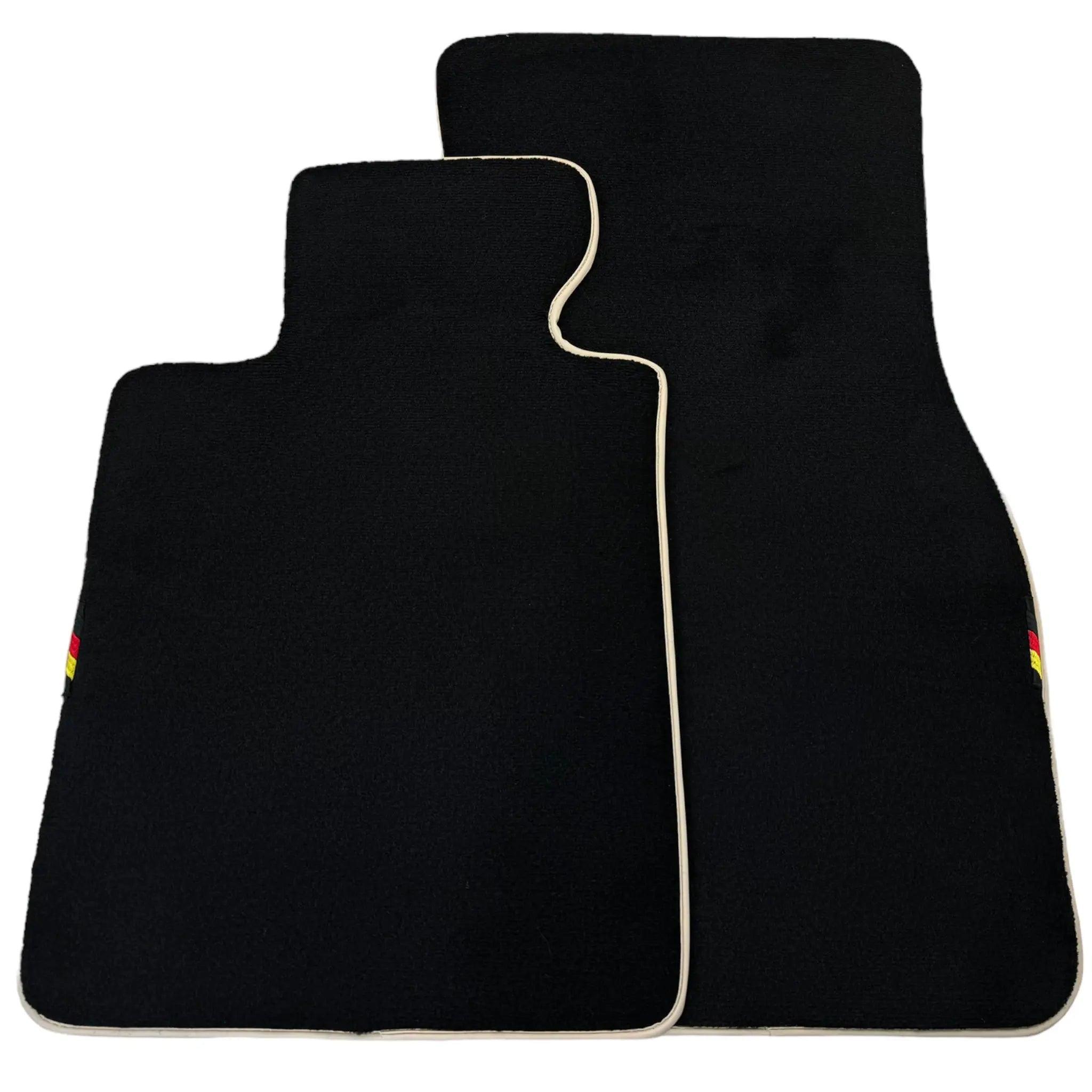 Black Floor Mats for BMW G30 with German Flag | Beige Trim - AutoWin