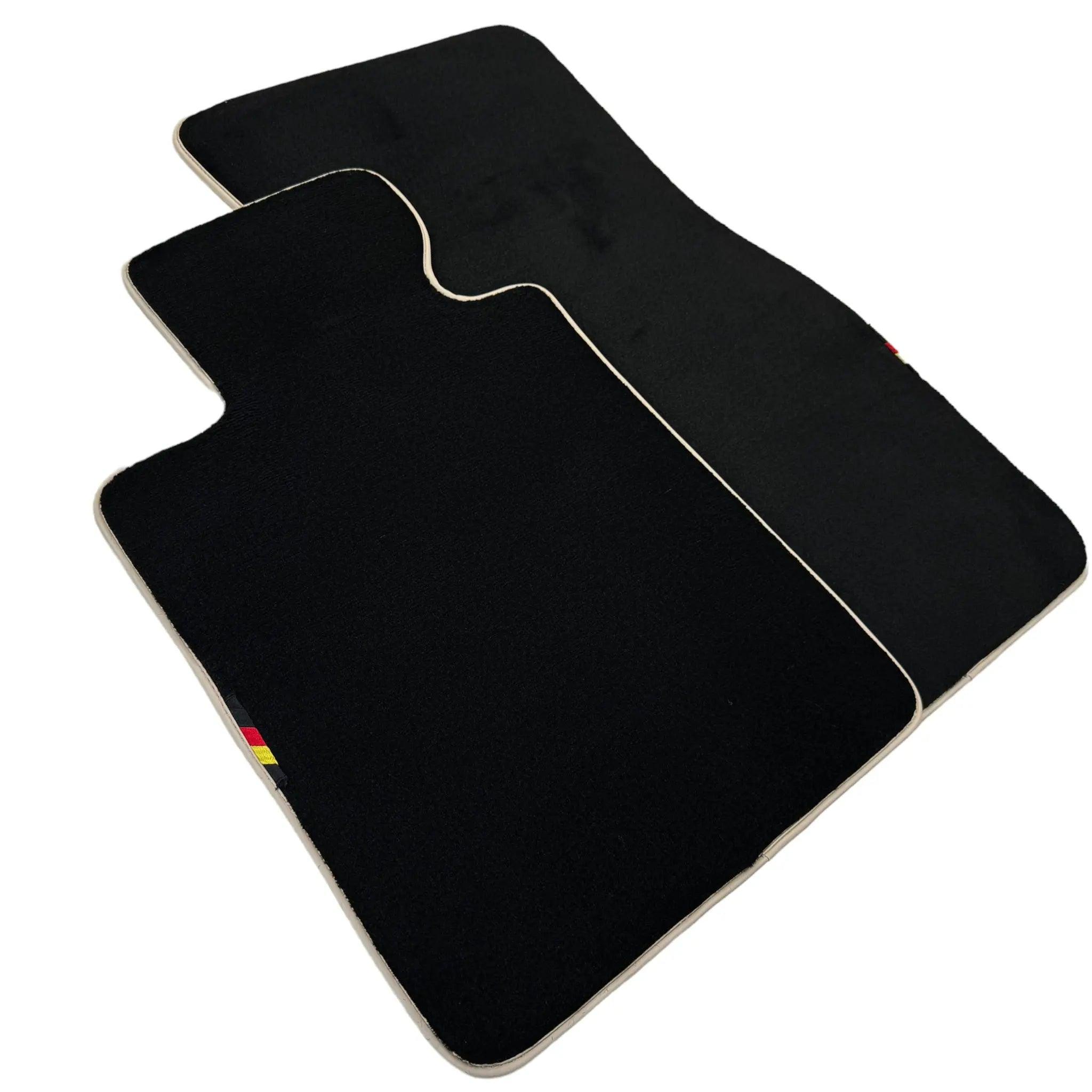 Black Floor Mats for BMW G30 with German Flag | Beige Trim - AutoWin