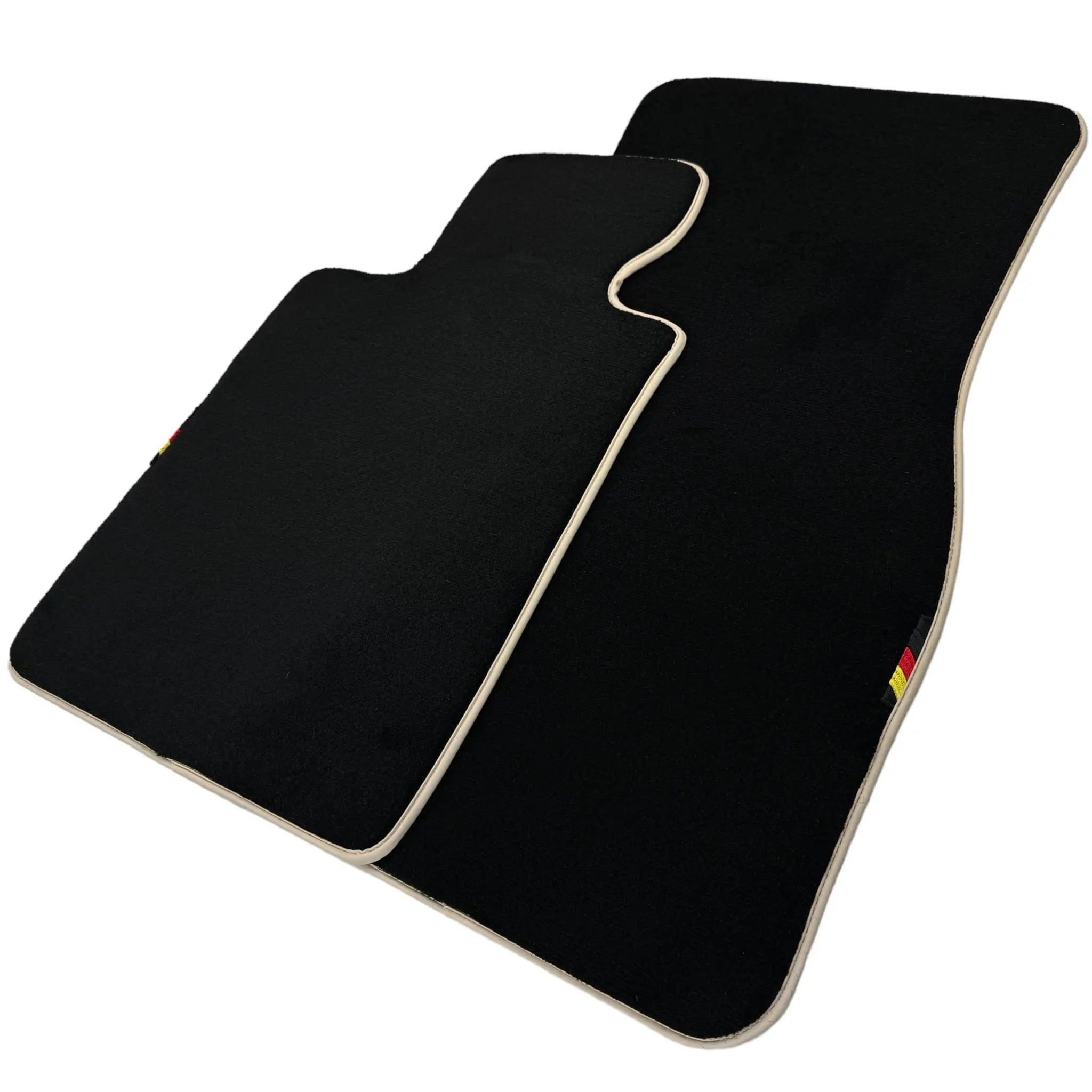 Black Floor Mats for BMW G30 with German Flag | Beige Trim - AutoWin