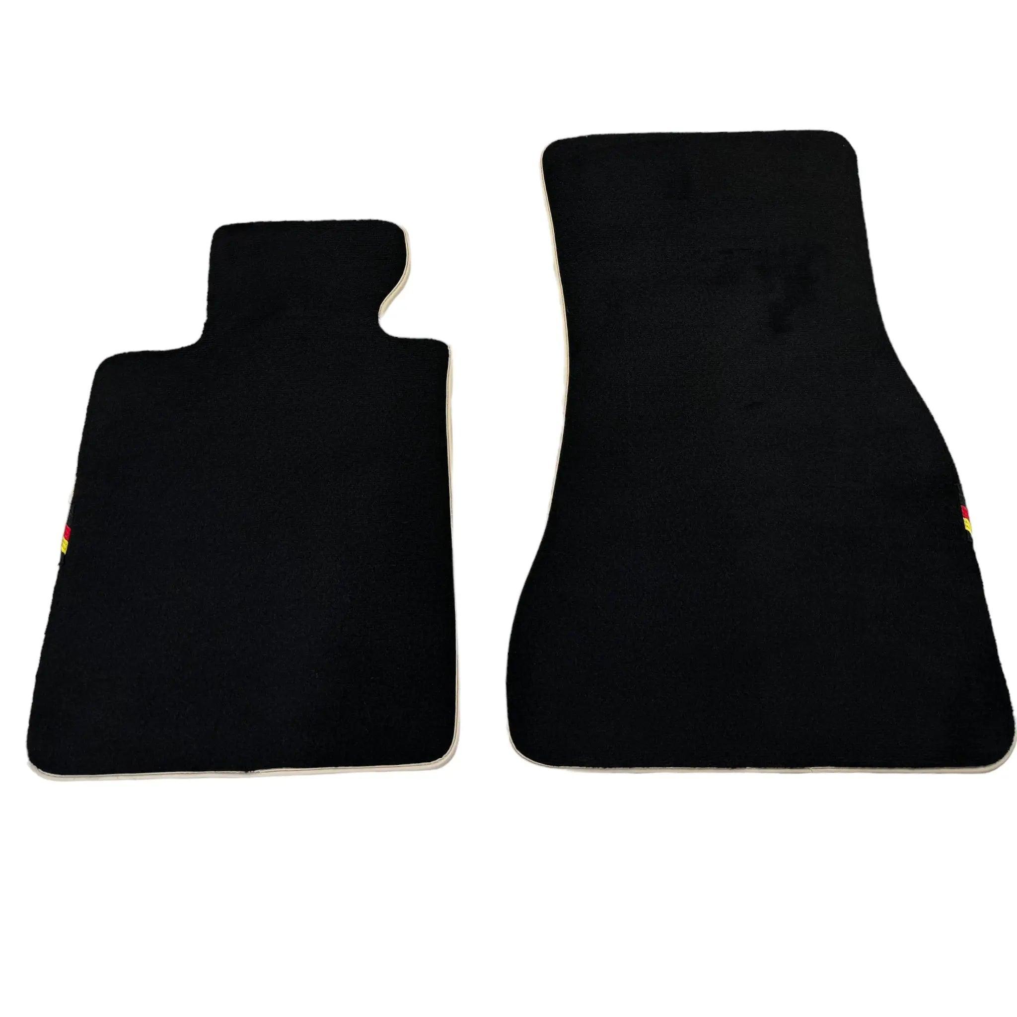 Black Floor Mats for BMW G30 with German Flag | Beige Trim - AutoWin