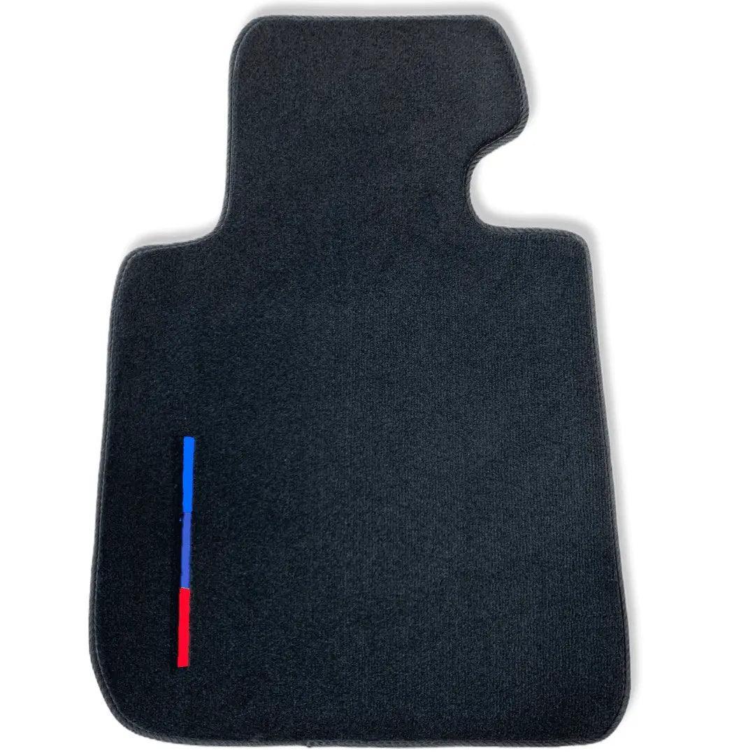 Black Floor Mats For BMW M4 G82 Coupe With 3 Color Stripes Tailored Set Perfect Fit - AutoWin