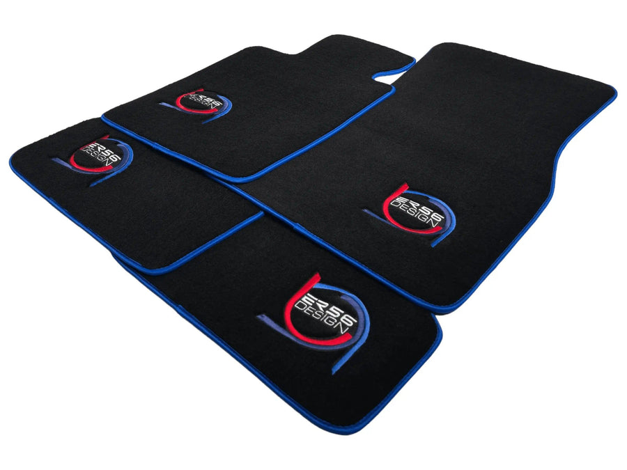 Black Floor Mats For BMW M4 G83 Convertible ER56 Design Limited Edition Blue Trim - AutoWin